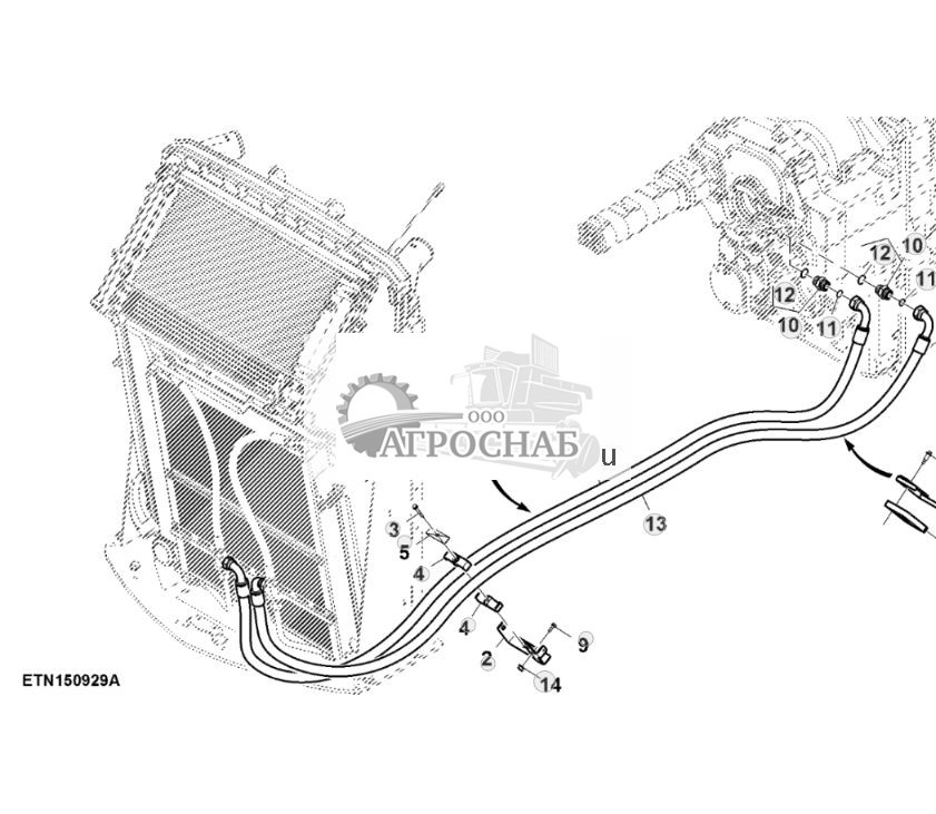 Трубопроводы охладителя масла, PST, двигатель объемом 15,0 L (800141 - 804359) - ST856064 678.jpg
